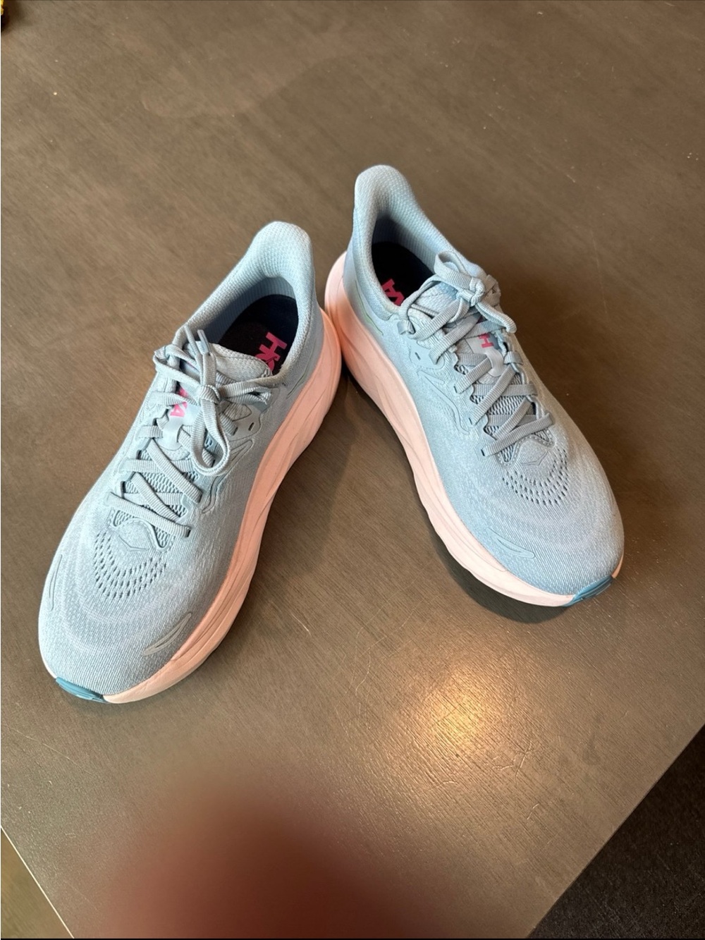 Light Blue and pink Hokas - ARAHI 8
